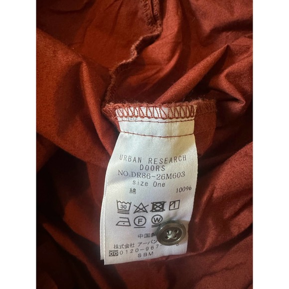 Size 1 One Urban Research Doors Red Button Shirt Dress Long Slv DR86-26M603 - Picture 6 of 6